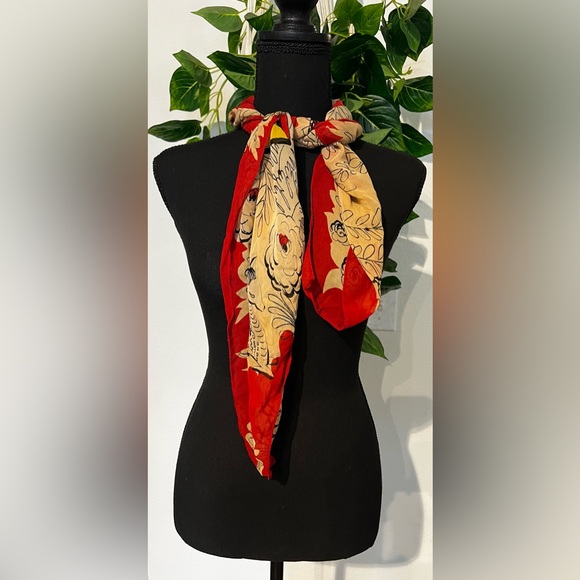 Accessories - Vintage square scarf made in Japan
